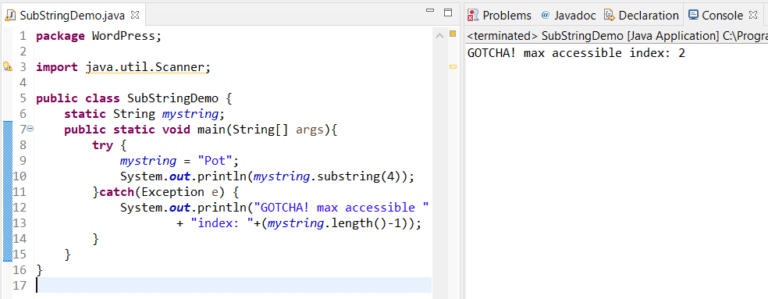 Substring Java Method Java Substring() Example Letstacle
