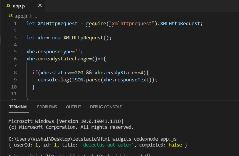 JavaScript Http Request JSON JS Code Example Letstacle