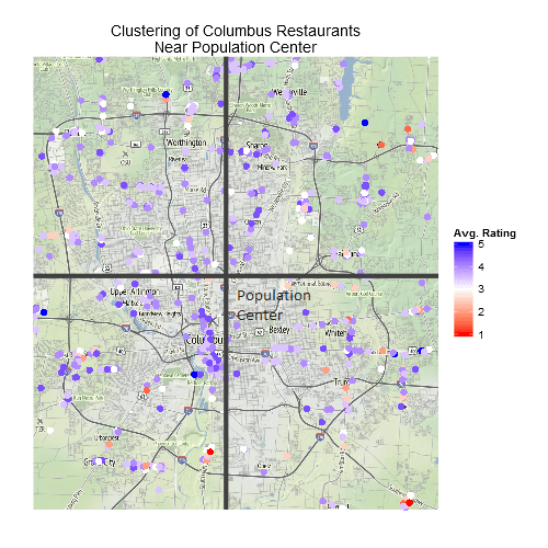 Columbus Ohio Map Restaurants Restaurants Closer to Columbus’ Population Center are Better Let's