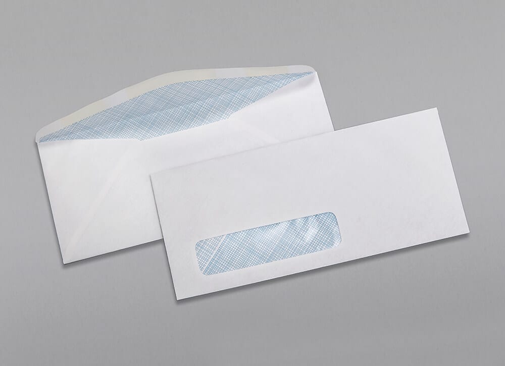 Custom 10 Window Security Tinted Envelopes (Blue) with Gum Adhesive