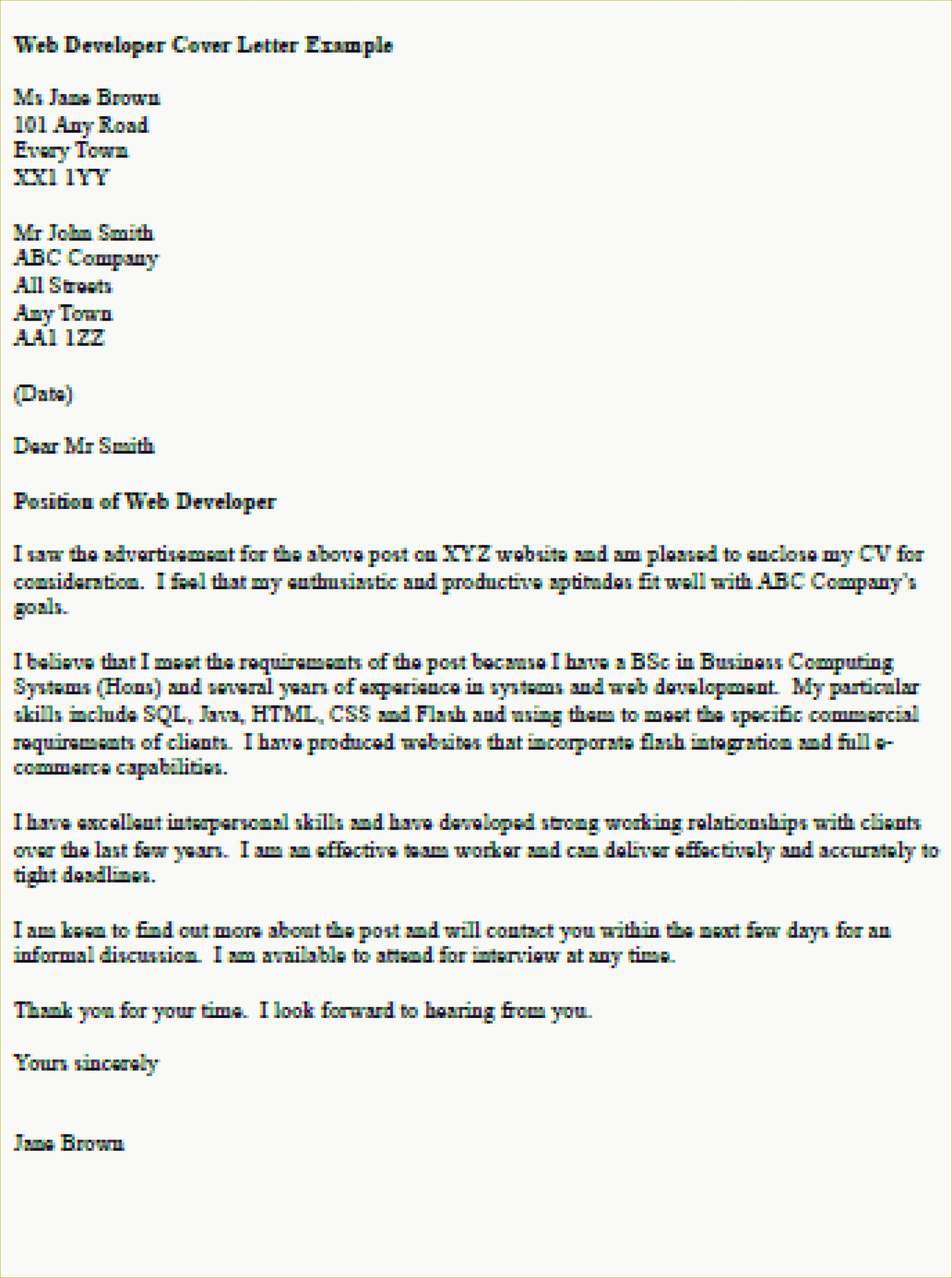 27+  Developer Cover Letter letterly.info