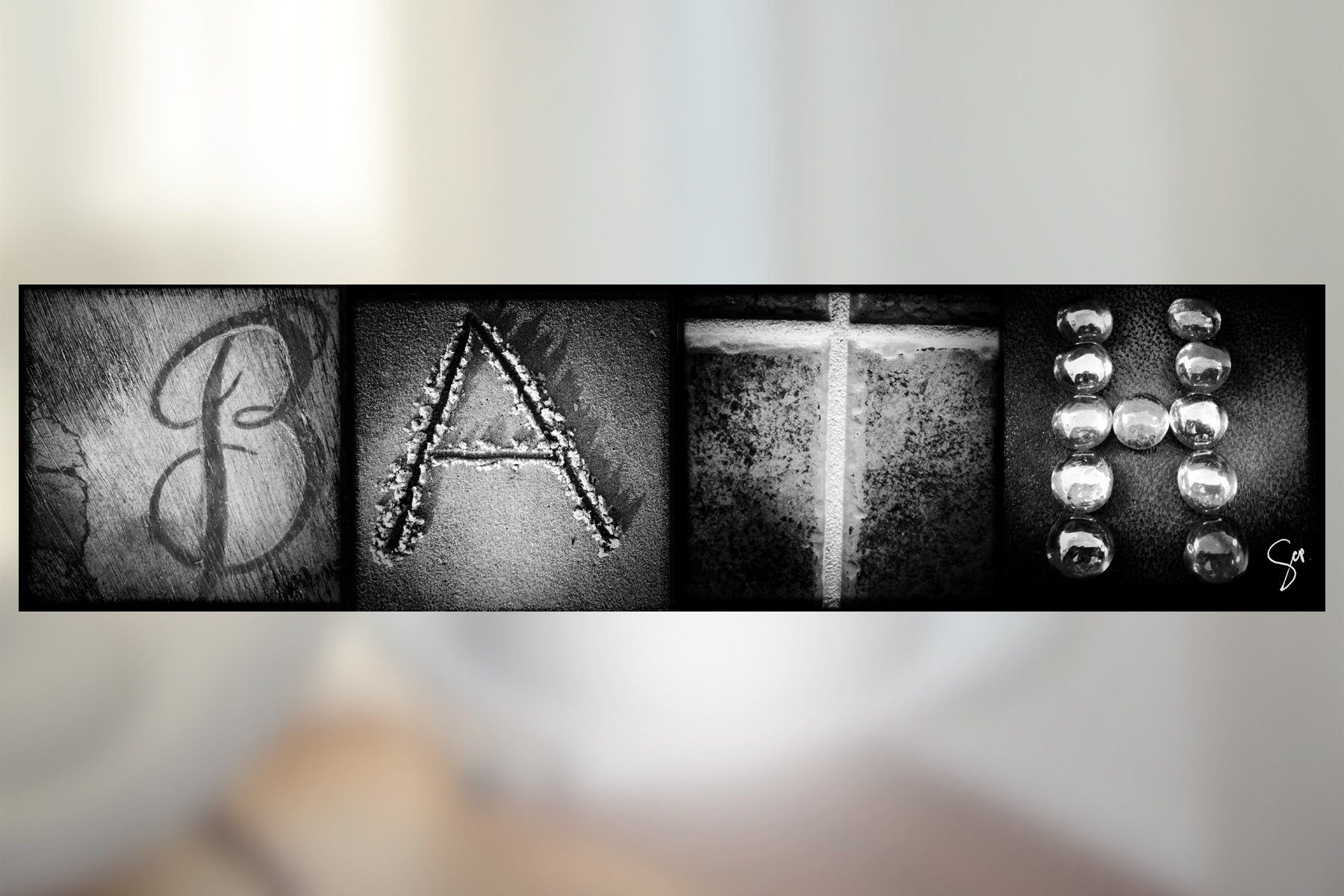 Wall Art Bath Letterography by Sarah