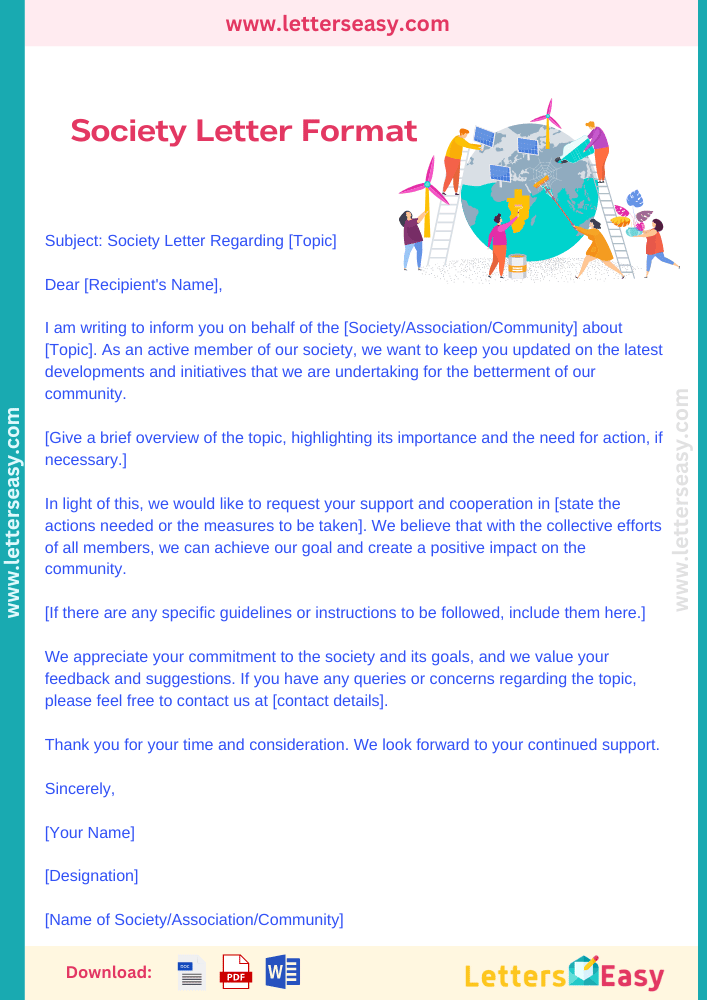 30+ Society Letter Format Writing Tips, Examples & Email Ideas Letters Easy