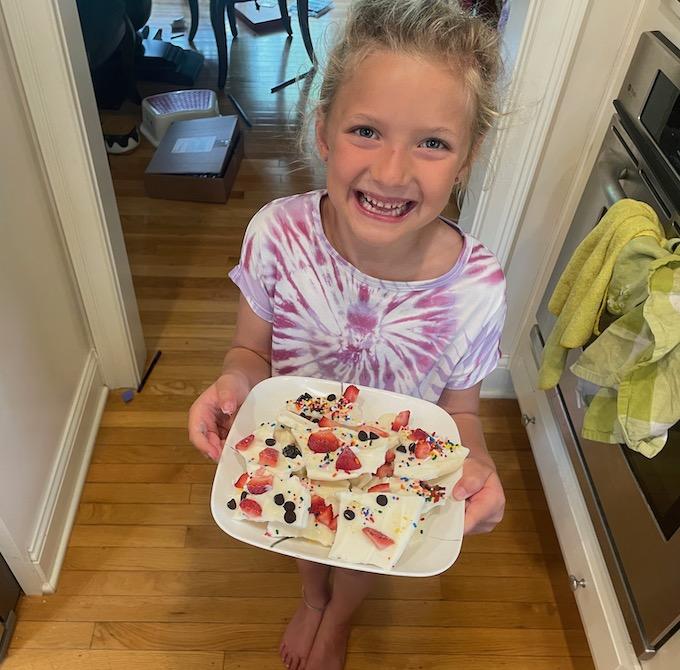 Frozen Yogurt Bark A fun summer snack kids can make!