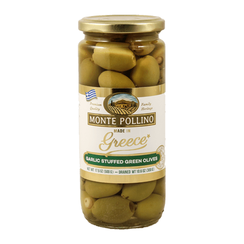 MONTE POLLINO GARLICSTUFFED GREEN OLIVES Lettieri & Co.