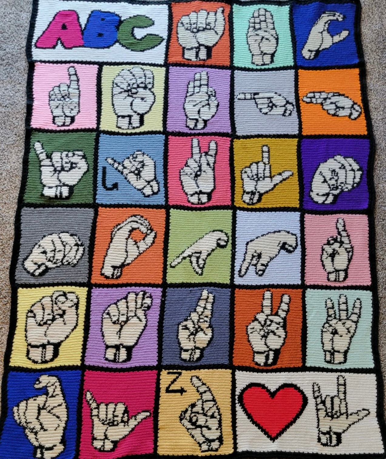 ASL ABC blanket Completed Projects the Lettuce Craft Forums