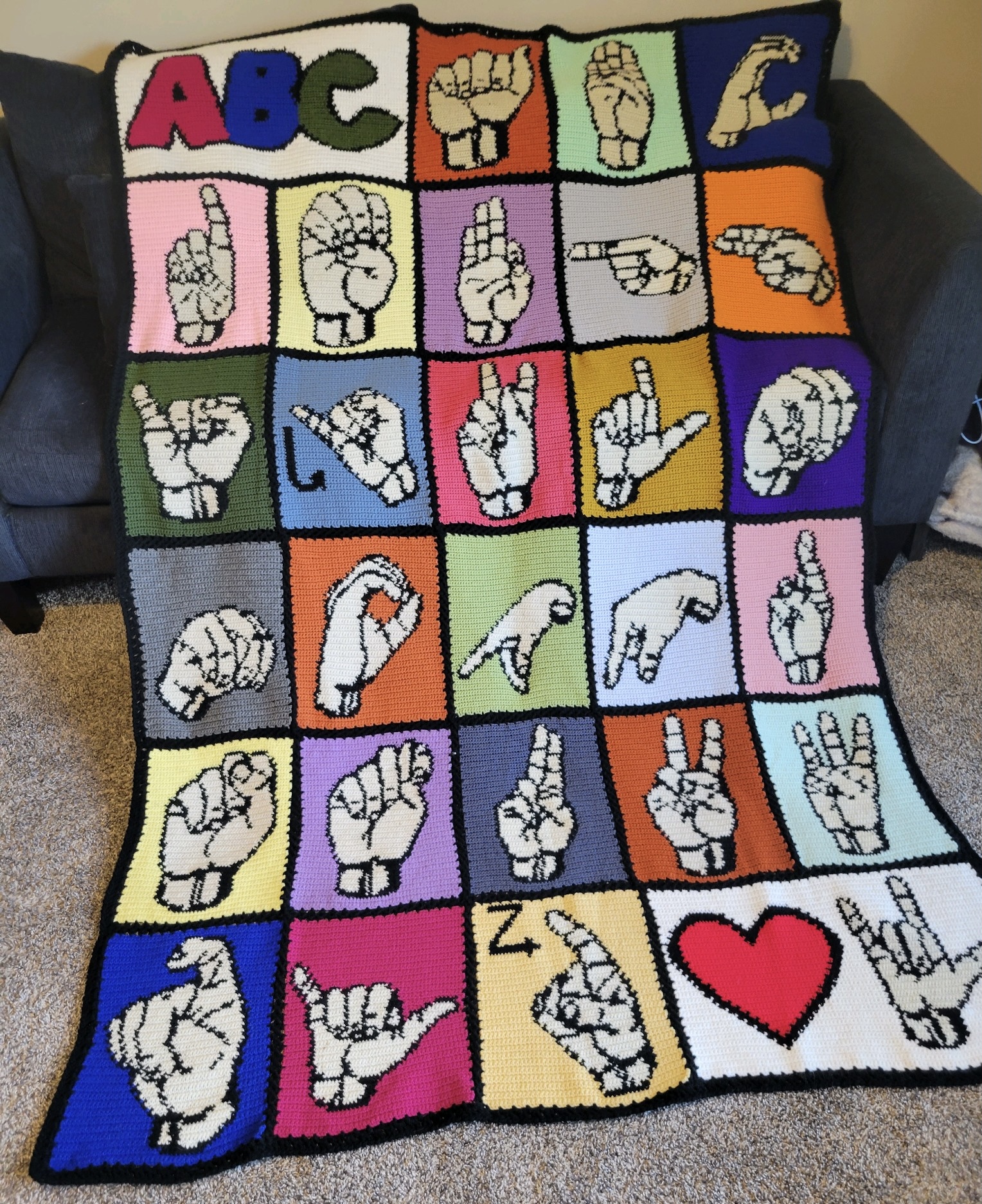 ASL ABC blanket Completed Projects the Lettuce Craft Forums