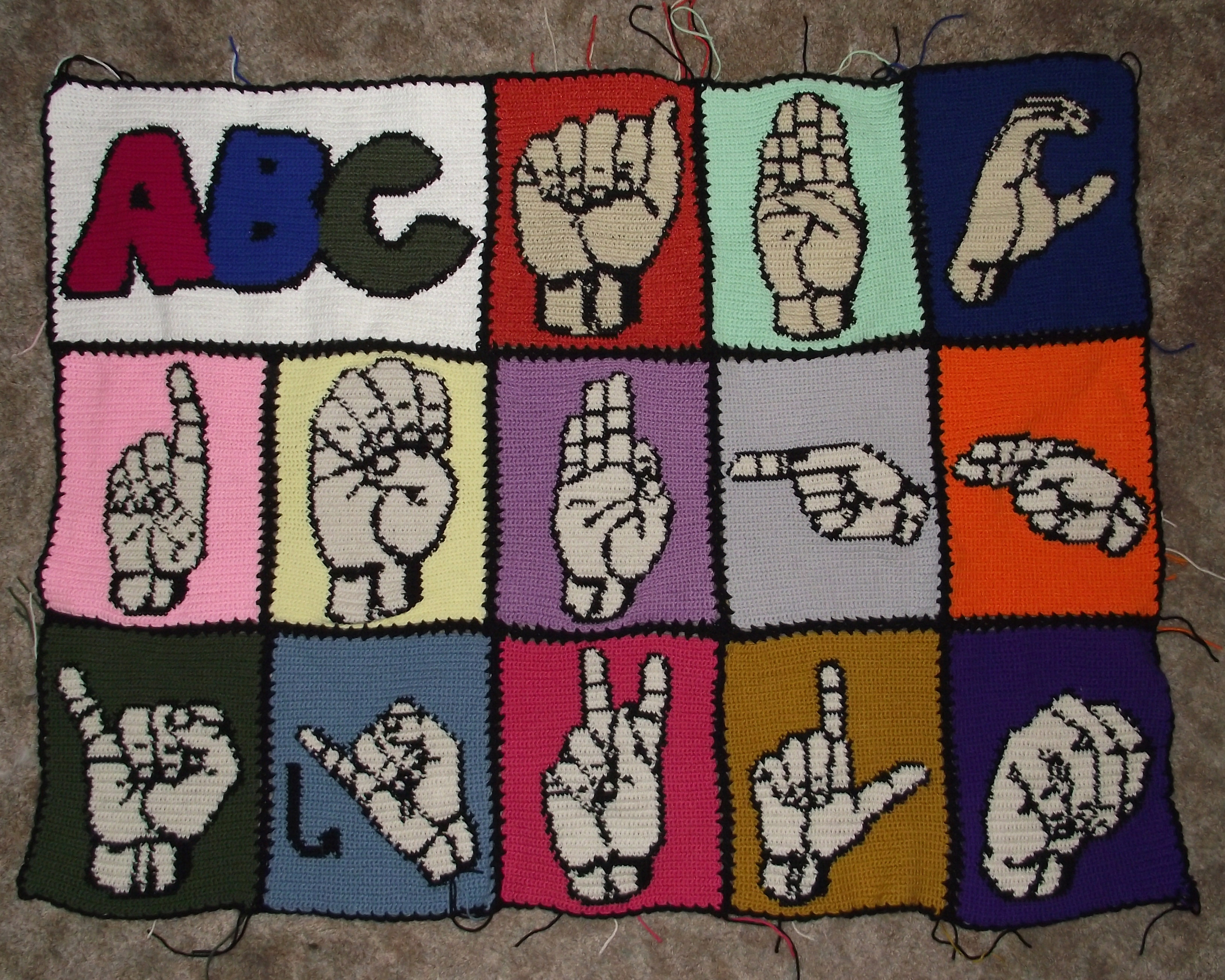 ASL ABC blanket Completed Projects the Lettuce Craft Forums