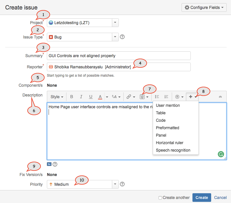 test tool jira create  in Letzdotesting to an How JIRA? Issue