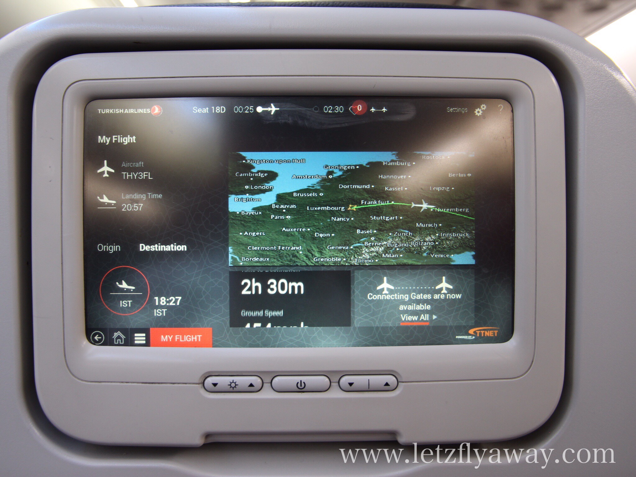 Turkish Airlines Economy Class Screen