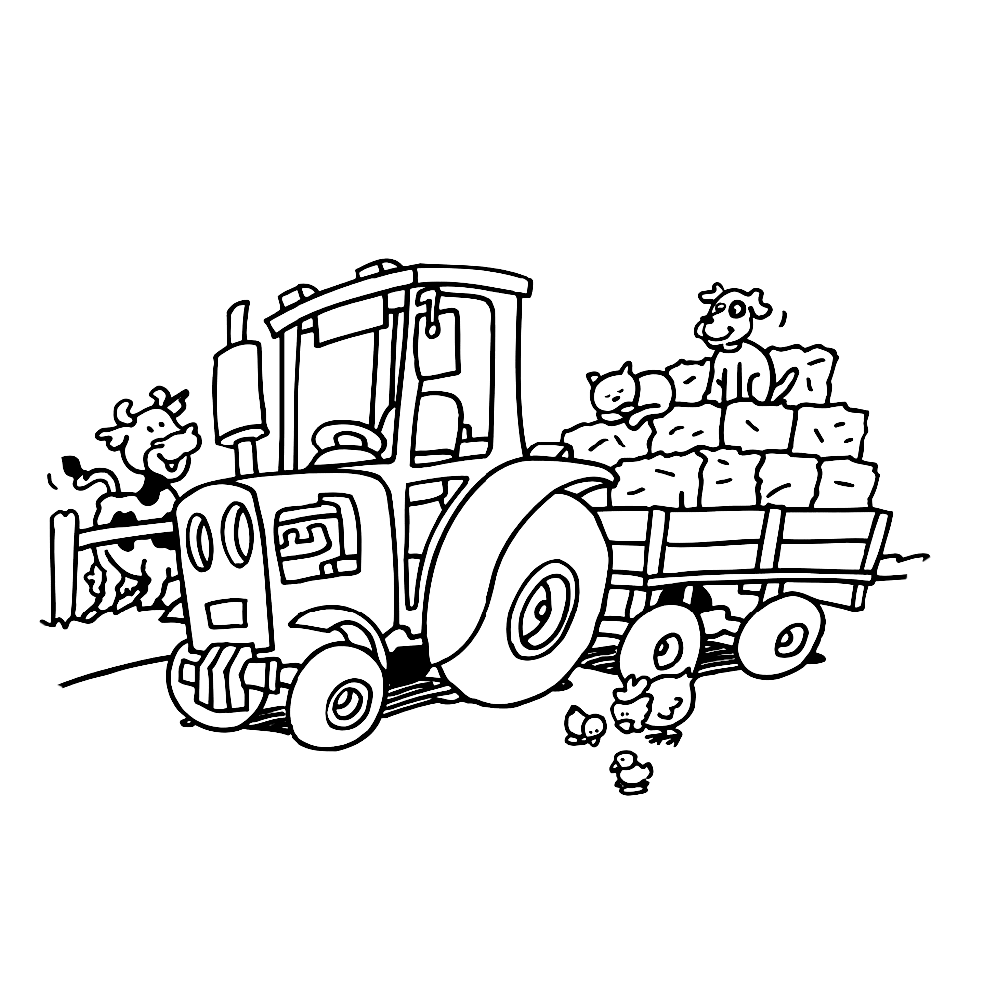 Kleurplaat Tractor Tom