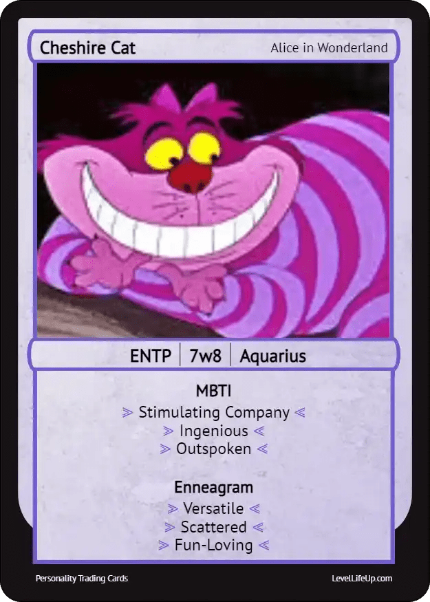 Cheshire Cat Enneagram & MBTI Personality Type Level Life Up
