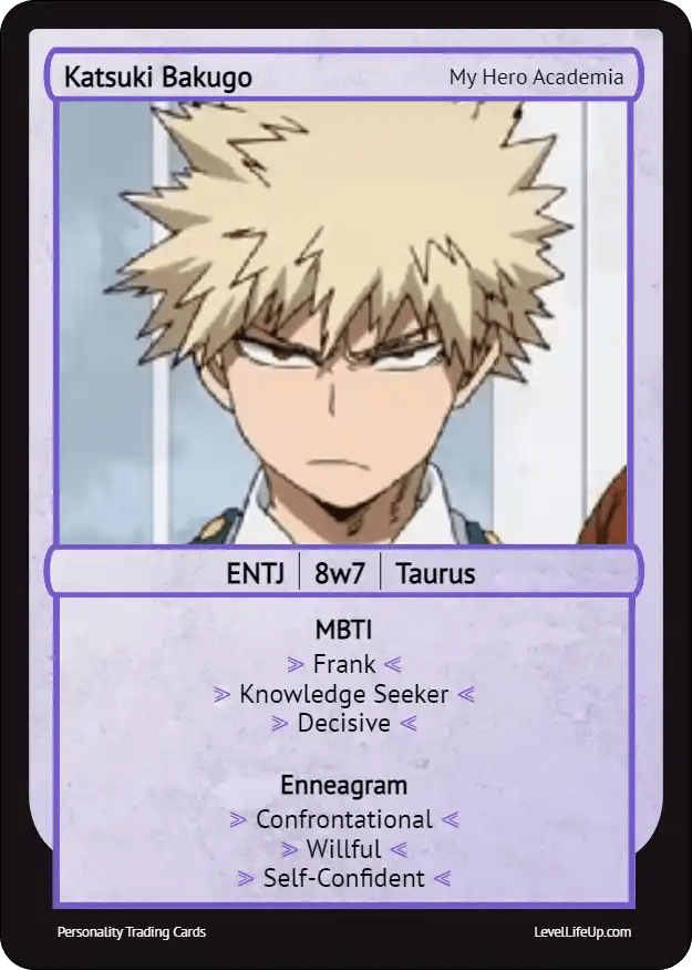 Katsuki Bakugo Enneagram & MBTI Personality Type Level Life Up