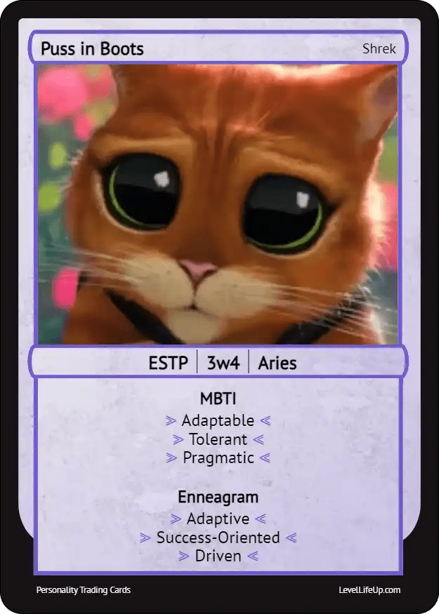 Puss in Boots Enneagram & MBTI Personality Type Level Life Up
