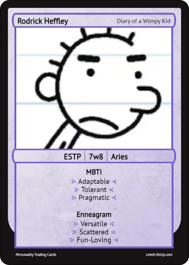 Rodrick Heffley Enneagram & MBTI Personality Type Level Life Up