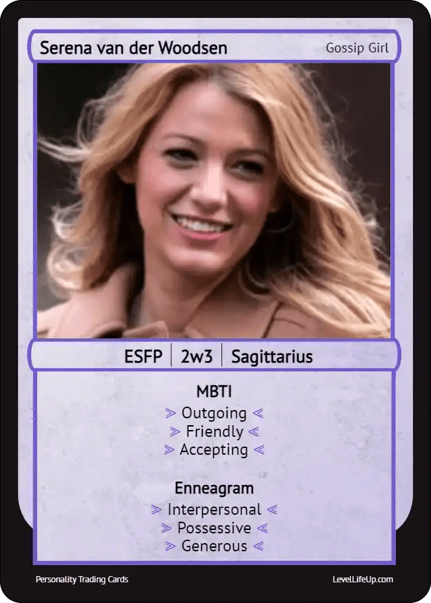 Serena van der Woodsen Enneagram & MBTI Personality Type Level Life Up