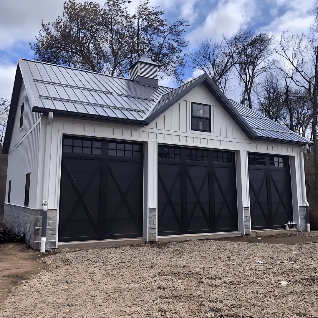 Langdon Double Car Garage with Port LevelUp Garage Builds