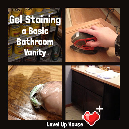 DIY Bathroom Staining a Bathroom Vanity with Gel Stain