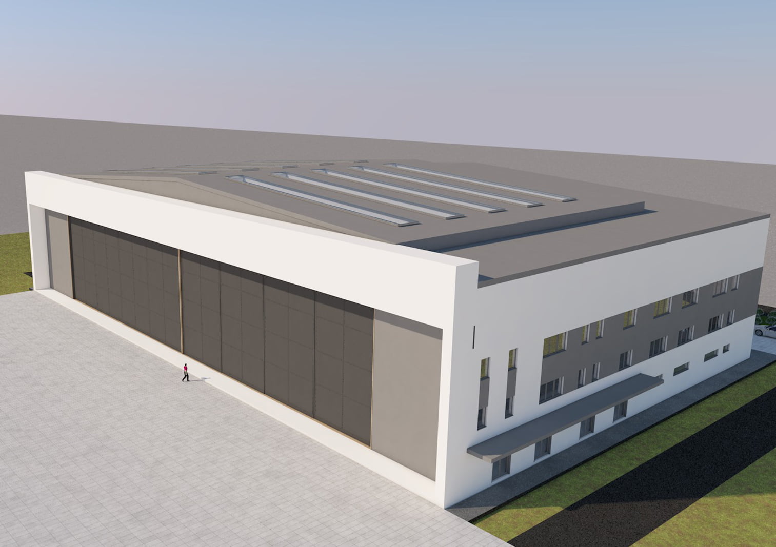High level aircraft maintenance hangar Leviatan Design