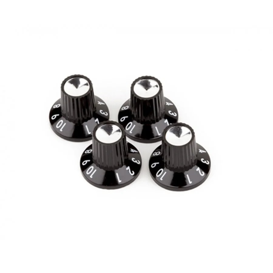 Knobs Fender® BlackSilver Skirted (4) 0054419049