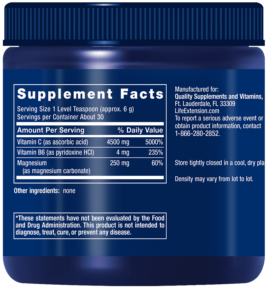 Effervescent Vitamin C Magnesium Crystals, 180 grams