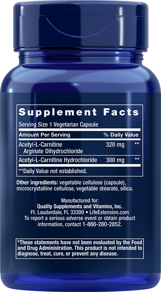 AcetylLCarnitine Arginate, 90 vegetarian capsules