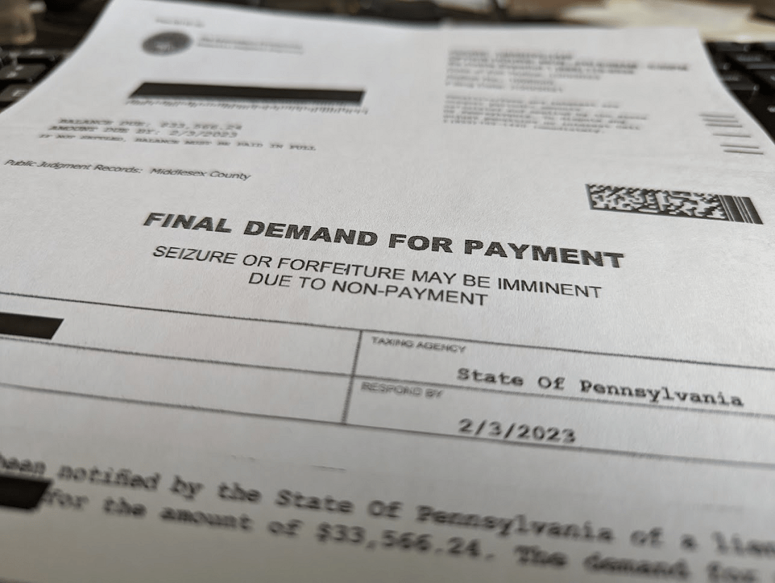 State Tax Officials Warn Of Deceptive ‘Final Demand for Payment