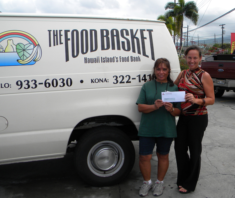 FOOD BASKET receives first check FROM LEX to FEED BIG ISLAND FAMILIES Lex Brodie's Tire
