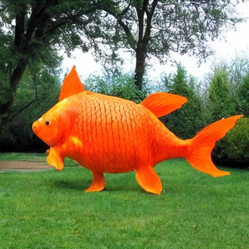 Lexica A giant goldfish, outdoors, craigslist photo