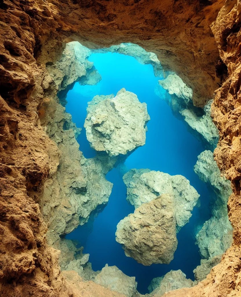 a deep exotic underwater canyon Arthub.ai