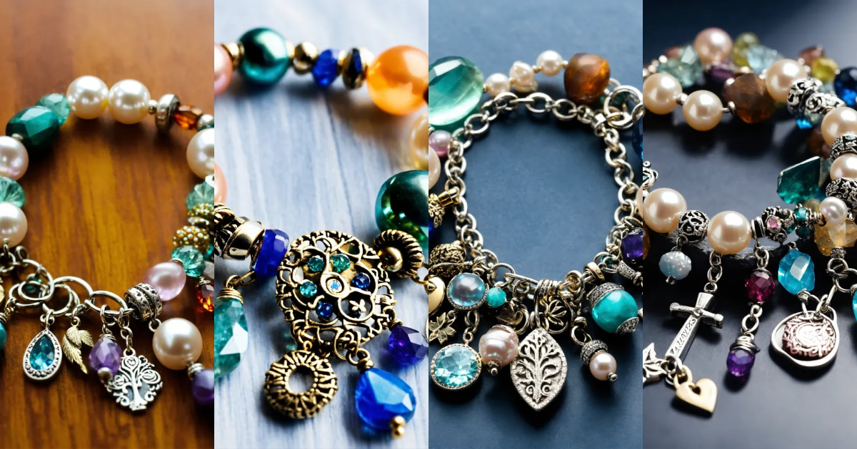 Lexica A mix of different types of charms and charms on a pearl and