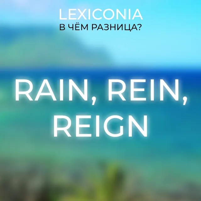 Отличие Rain, Rein и Reign с примерами использования