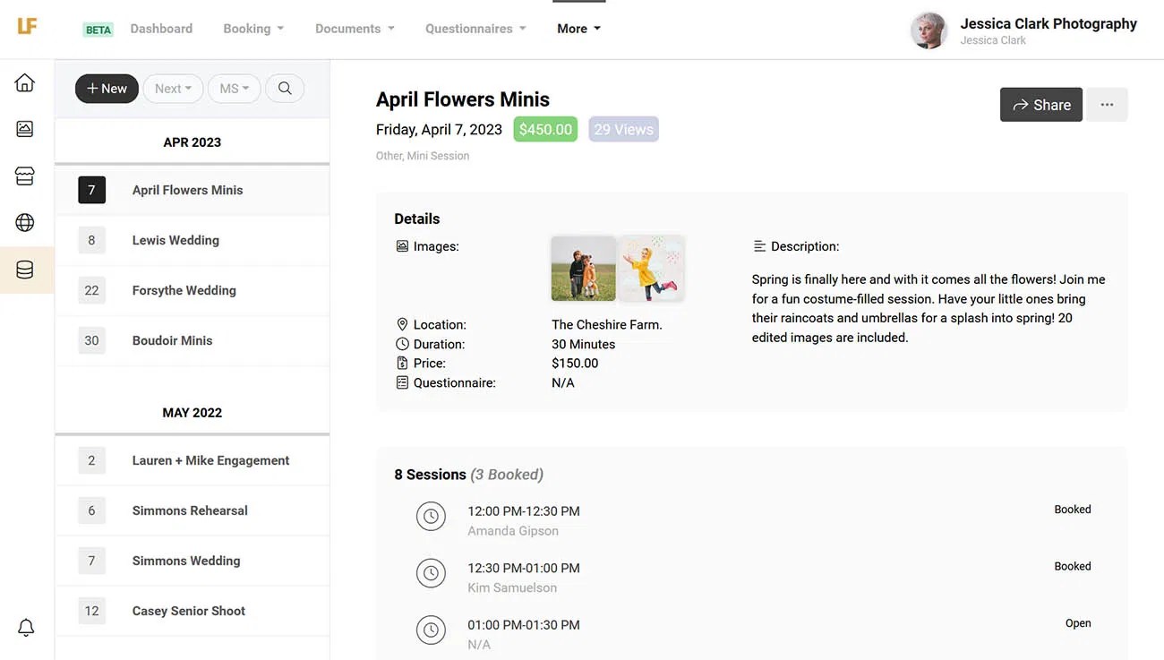 Photography Booking App Lightfolio