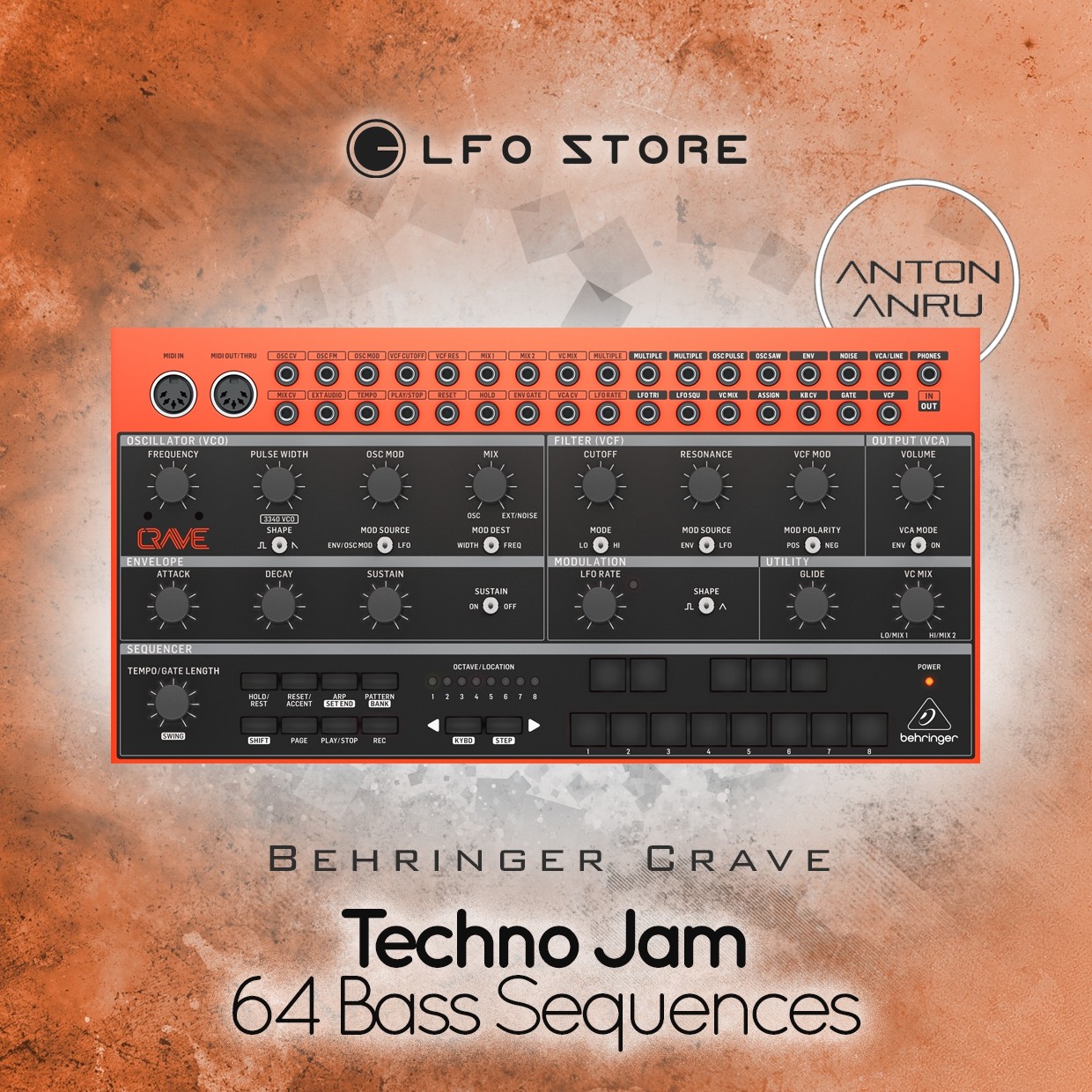 Behringer Crave Techno Jam (64 Bass Sequences) by Anton Anru , download!