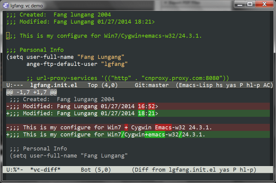 Version Control in Emacs