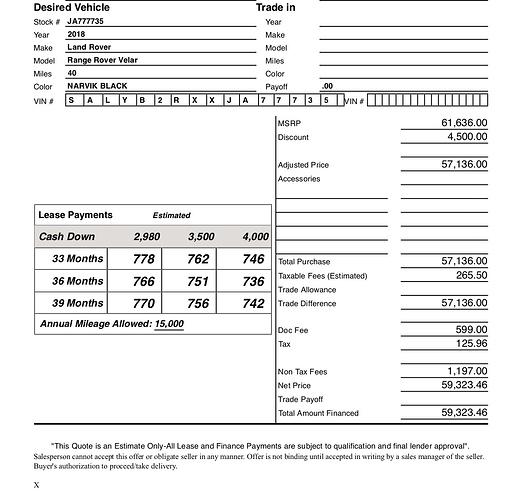 Range Rover Velar August 2018 Ask the Hackrs FORUM LEASEHACKR