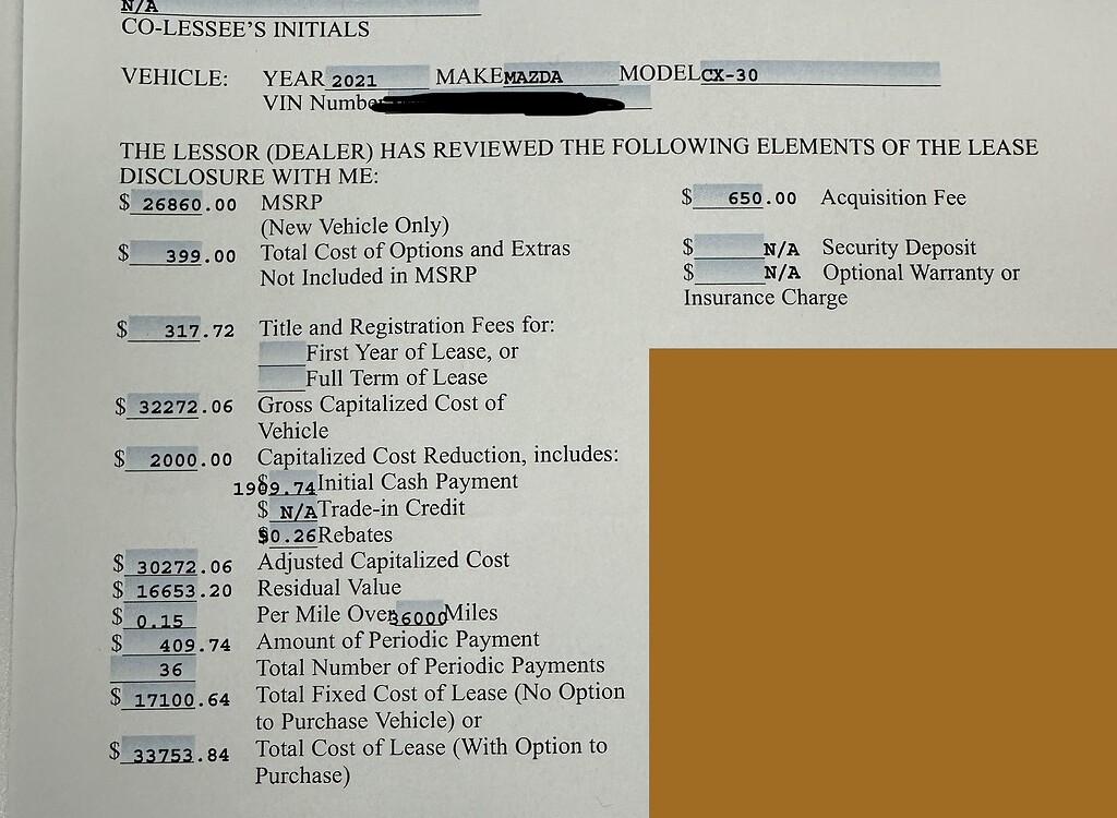 Need opinion for this Return leased car (on 26th month) and sign for a