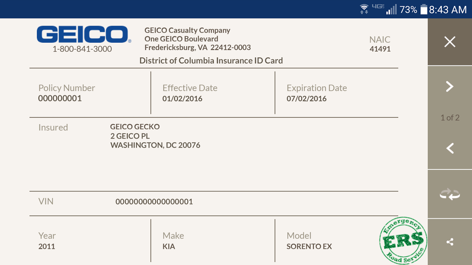 Fake Auto Insurance Card Template Download Professional Sample Template