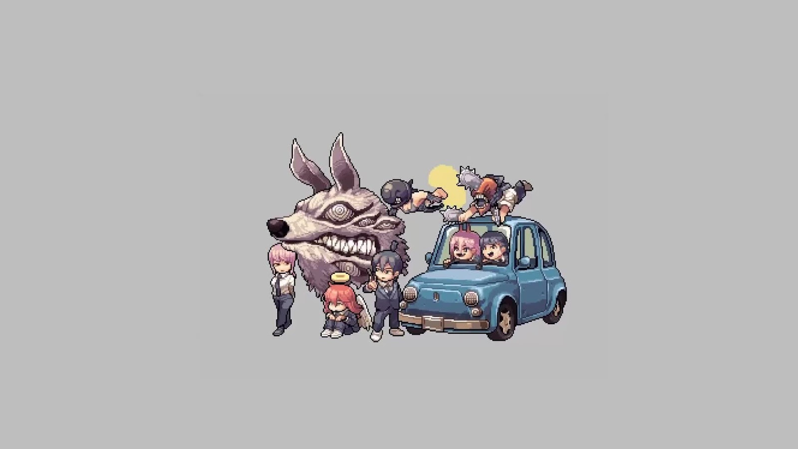 Pixel Art, Chainsaw Man, Denji (Chainsaw Man), Chainsaws, Explosion