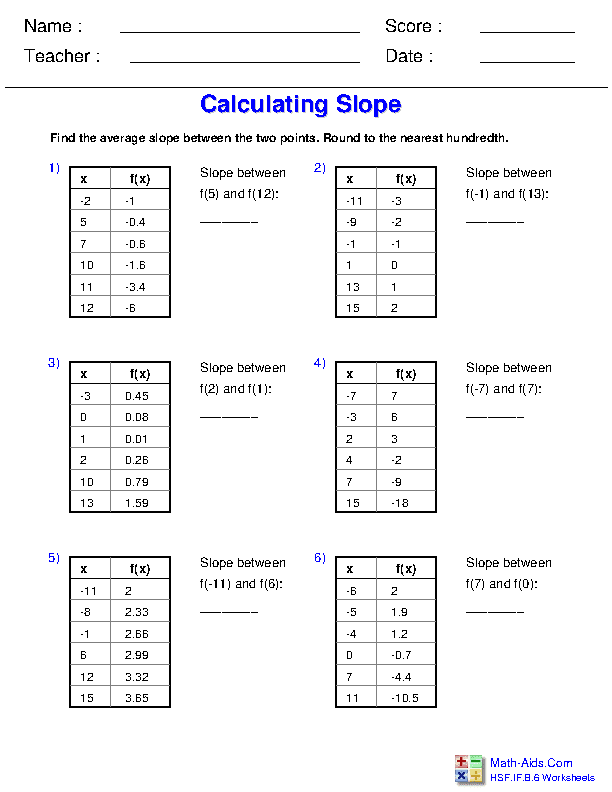 28 Rate Of Change And Slope Worksheet With Answers