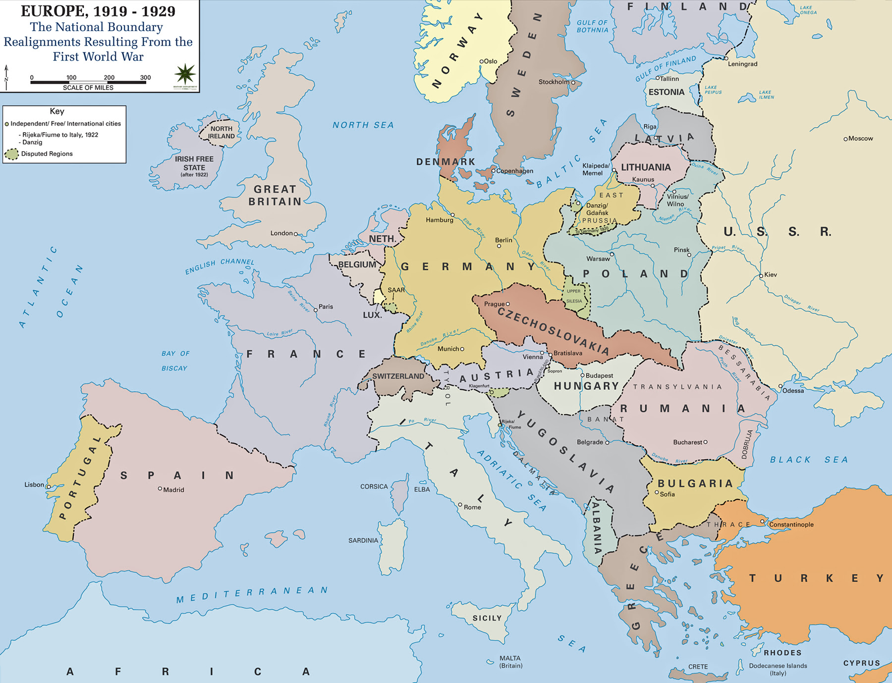 Europe Map 1914 And 1919 Map Of Europe After Ww1 1919