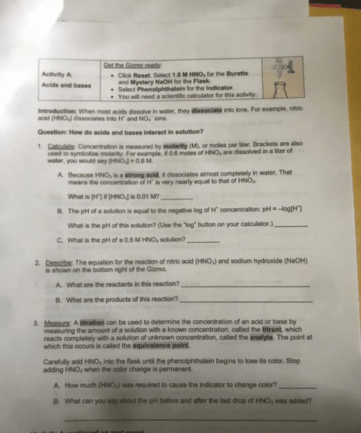 Introduction To Moles Gizmo Answer Key