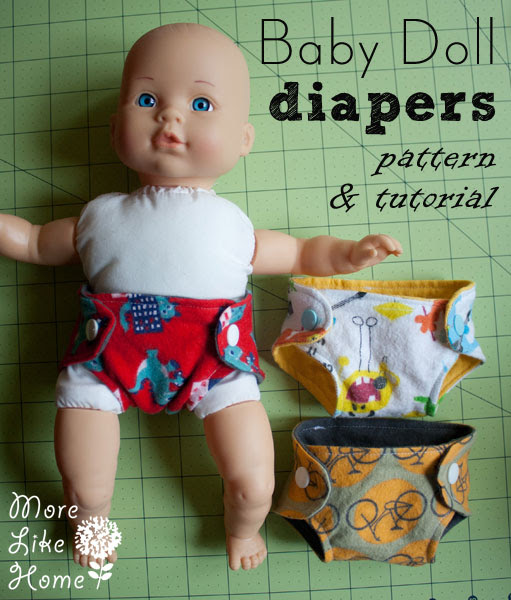 More Like Home Baby Doll Diapers {pattern & tutorial}