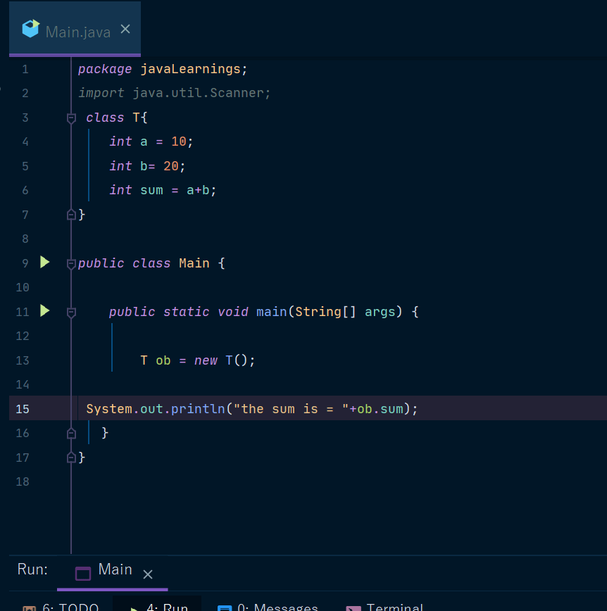 Here we can see the abovementioned program is stored in a package