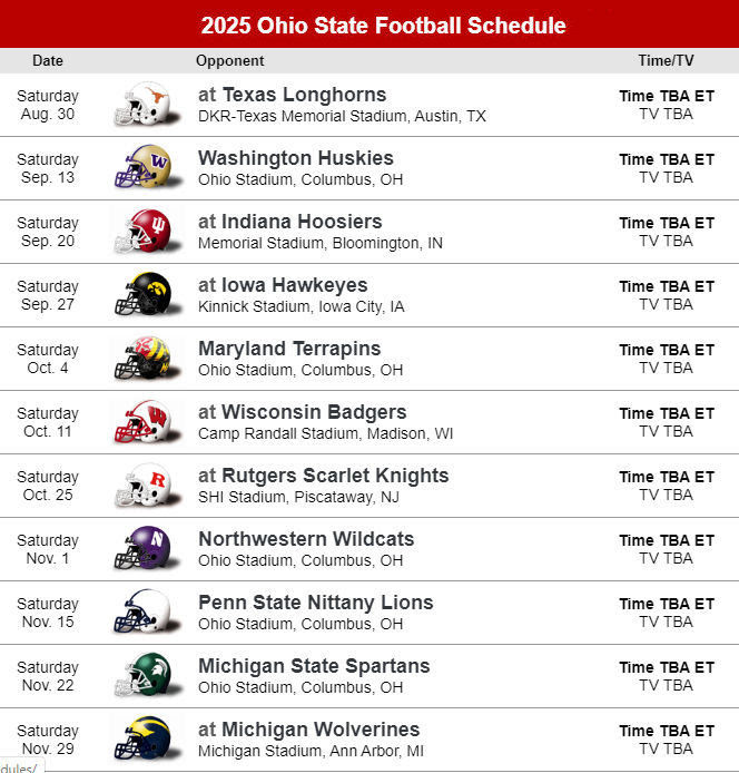 Badger Football Schedule