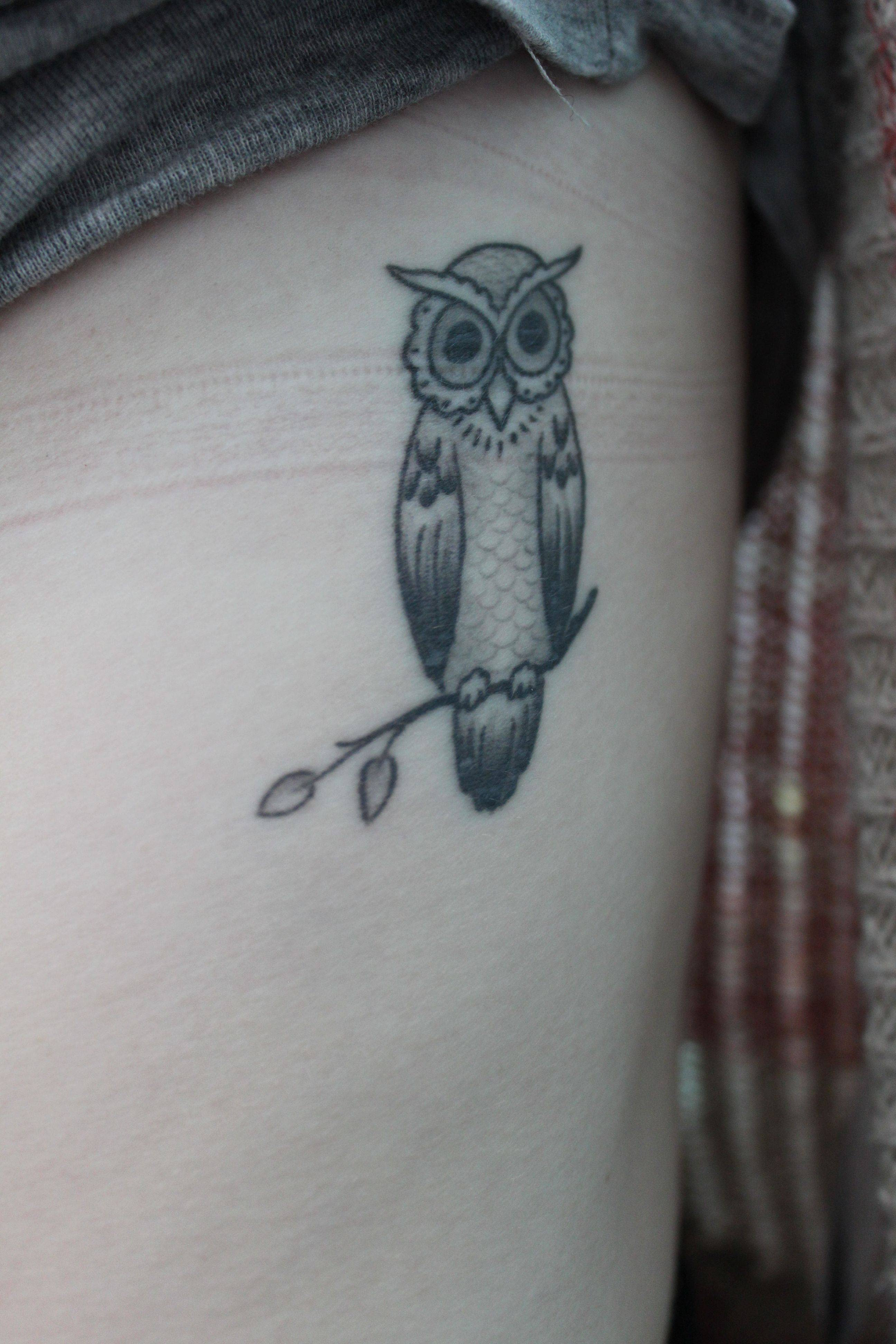 Simple Owl Tattoo Thigh Interior Home Design