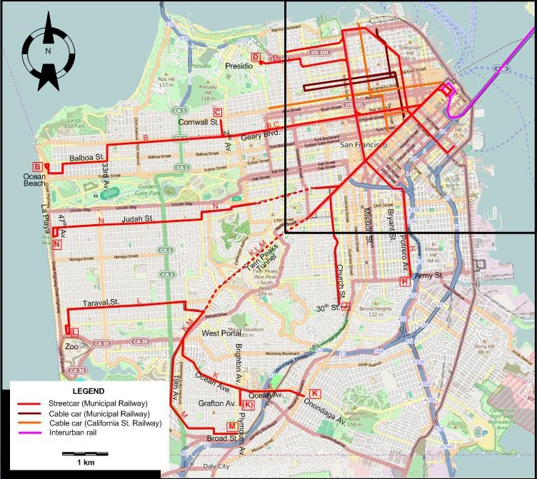 Trolley Map San Francisco Living Room Design 2020