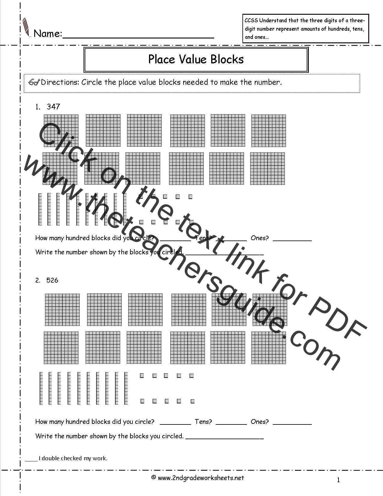 5 Nbt 1 Worksheets 5th Common Value Grade Core Place Practice Nbt Math