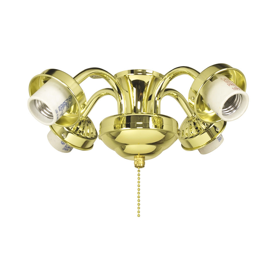 42in The Beacon Hill Hunter Bright Brass Ceiling Fan with Light Kit