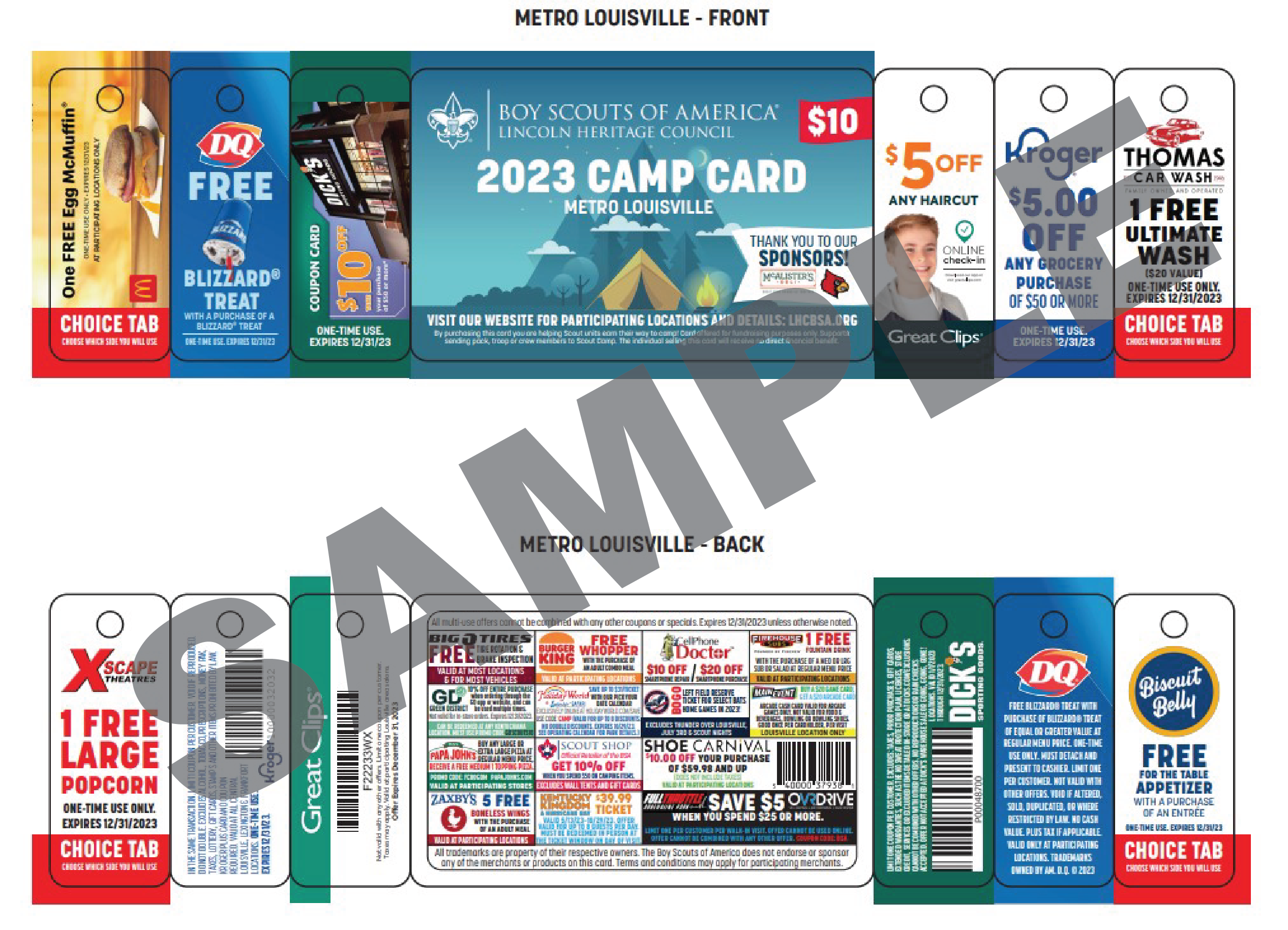 Lincoln Heritage Council Camp Cards Boy Scouts of America